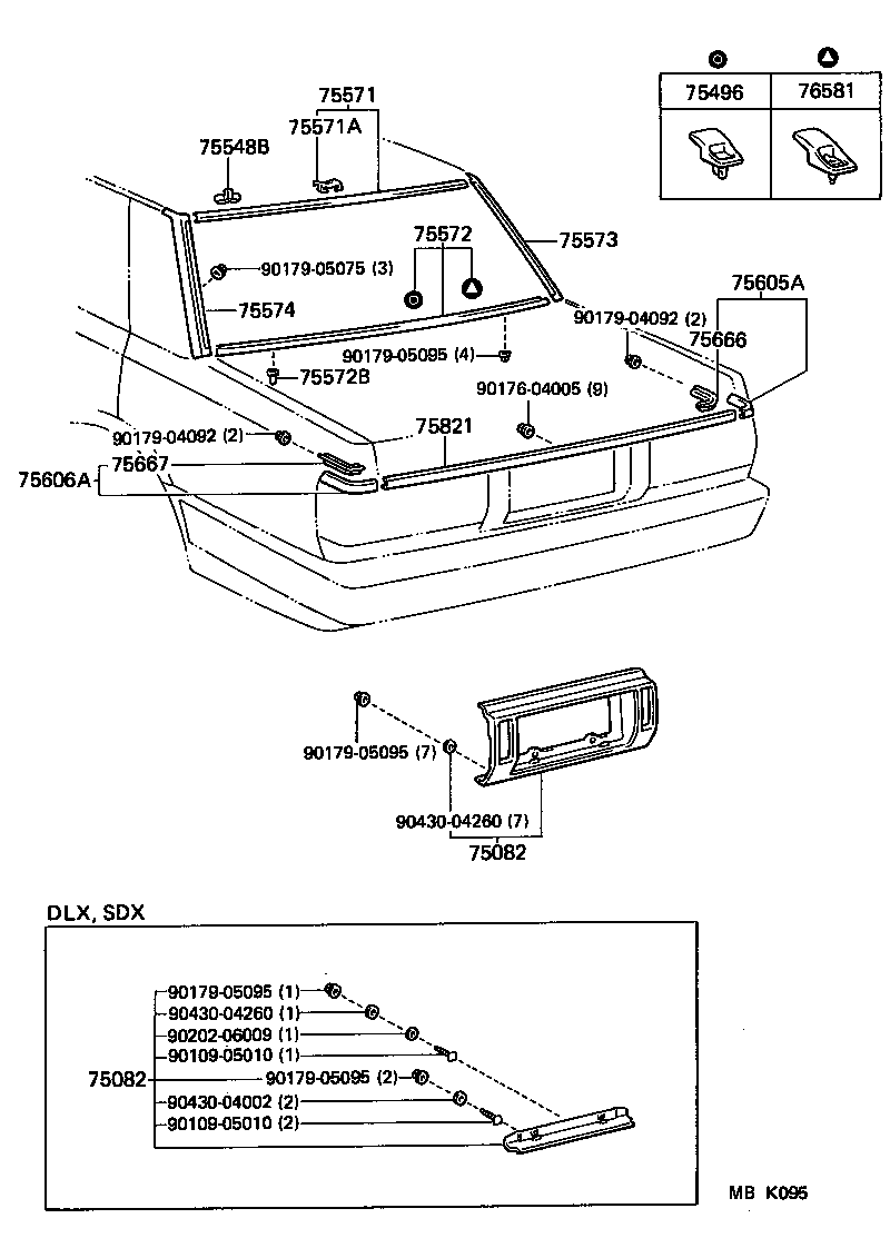 75573-91702 MOULDING, BACK WINDOW SIDE, RH product image