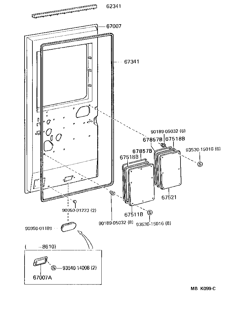 67003-90D09 PANEL SUB-ASSY, SLIDE DOOR, RH product image