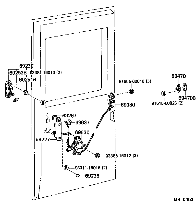 69330-90D01 LOCK ASSY, REAR DOOR, RH product image