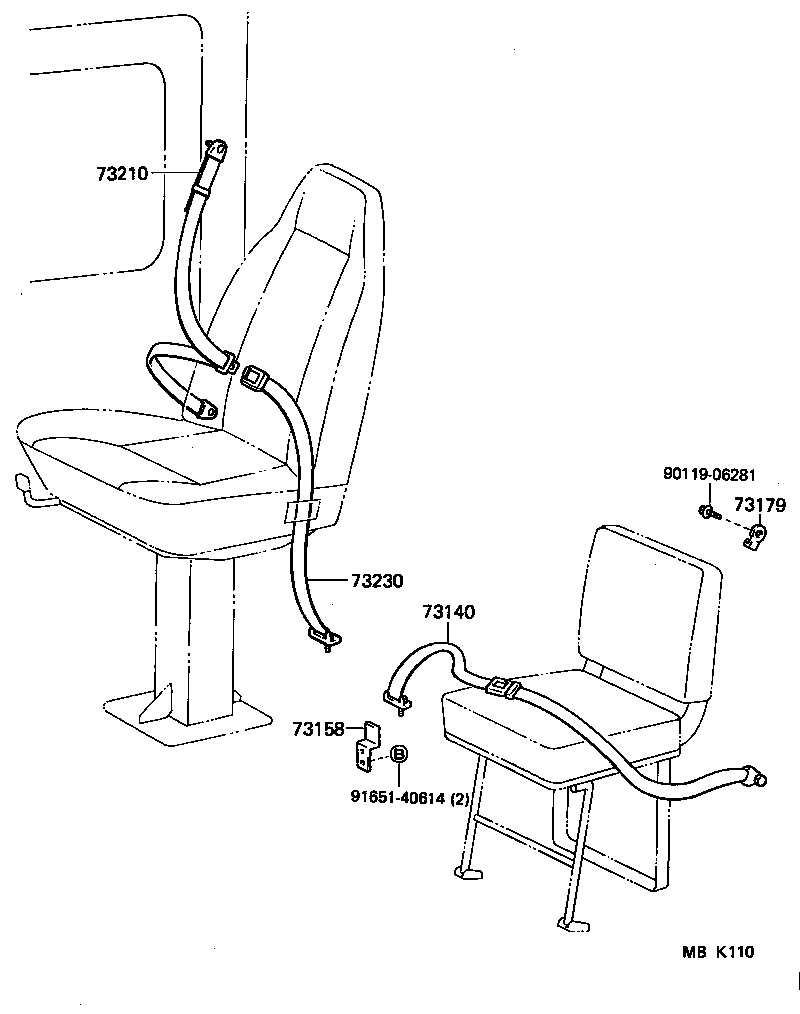 73230-90D02 BELT ASSY, FRONT SEAT INNER, RH product image