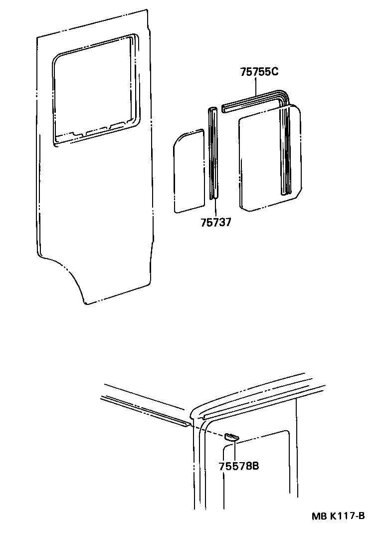 75751-90D00 MOULDING, FRONT DOOR WINDOW FRAME, FRONT RH product image