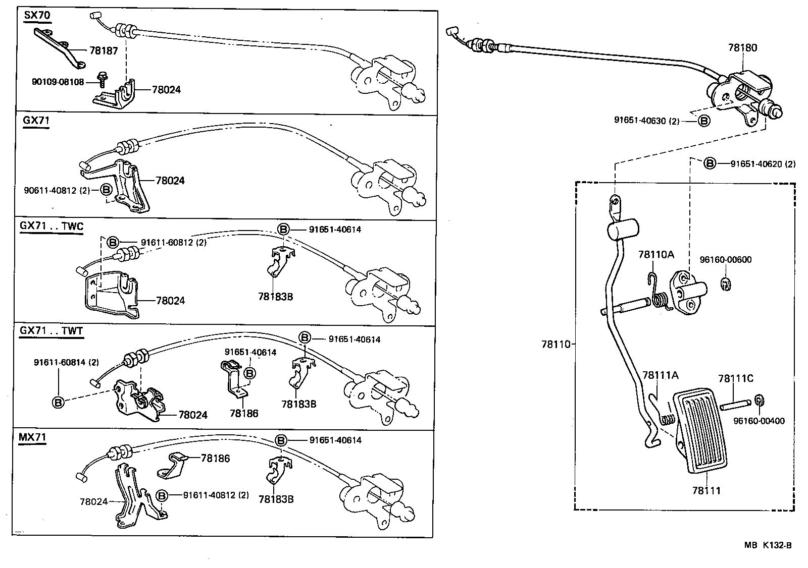 78410-22060 CABLE ASSY, THROTTLE CONTROL product image