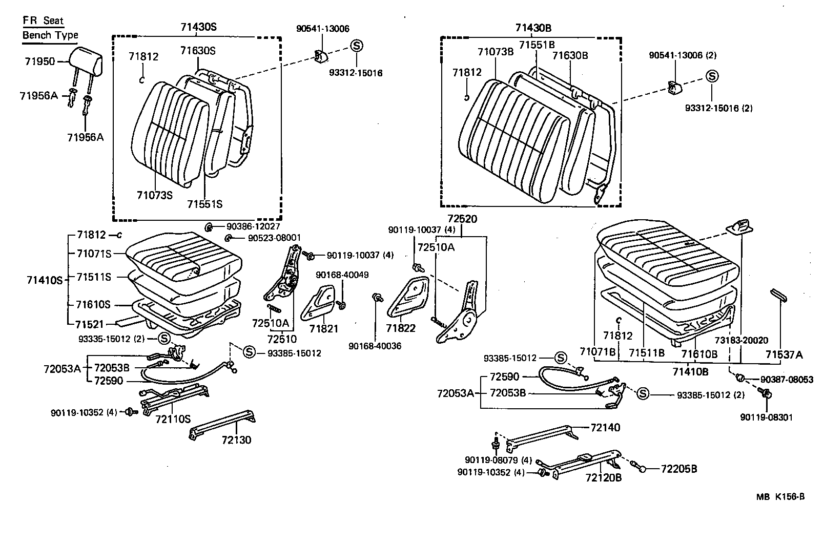 71013-90K02 SPRING ASSY, FRONT SEAT BACK, RH(FOR SEPARATE TYPE) product image