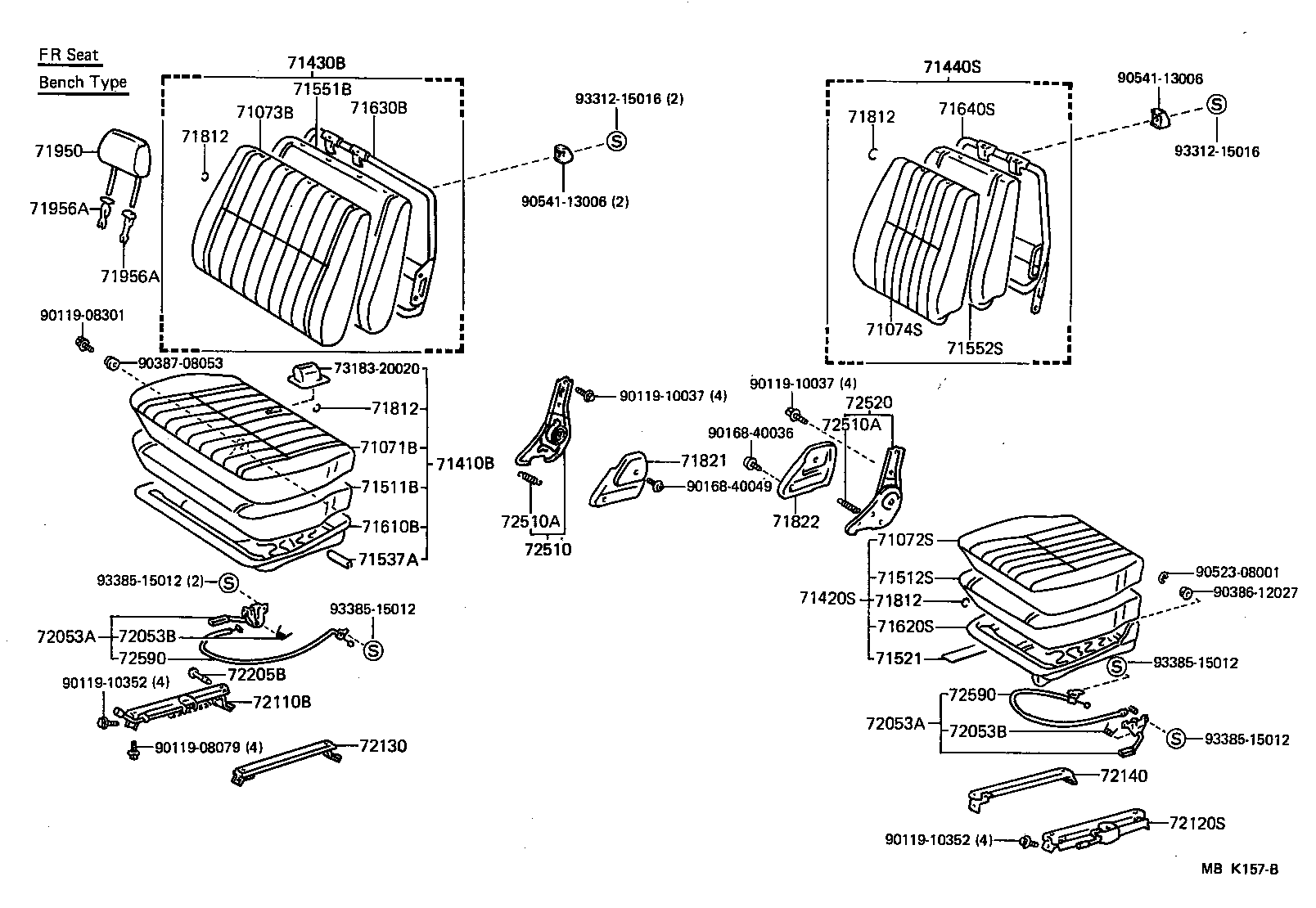 71013-90K02 SPRING ASSY, FRONT SEAT BACK, RH(FOR SEPARATE TYPE) product image