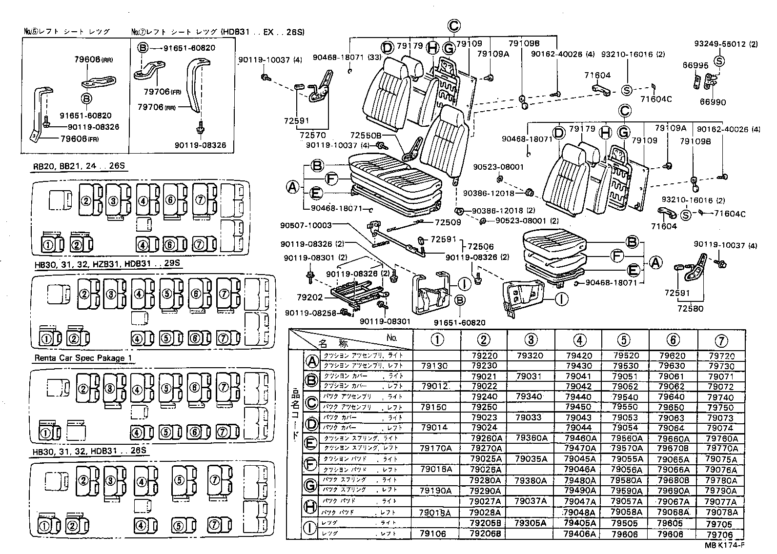 79170-90B02 SPRING ASSY, NO.1 SEAT CUSUION, LH product image
