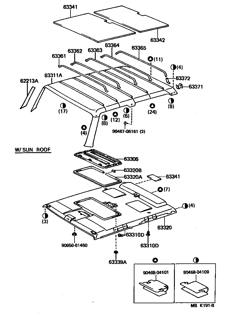 63310-90K02-08 HEADLINING, ROOF NO.1 product image