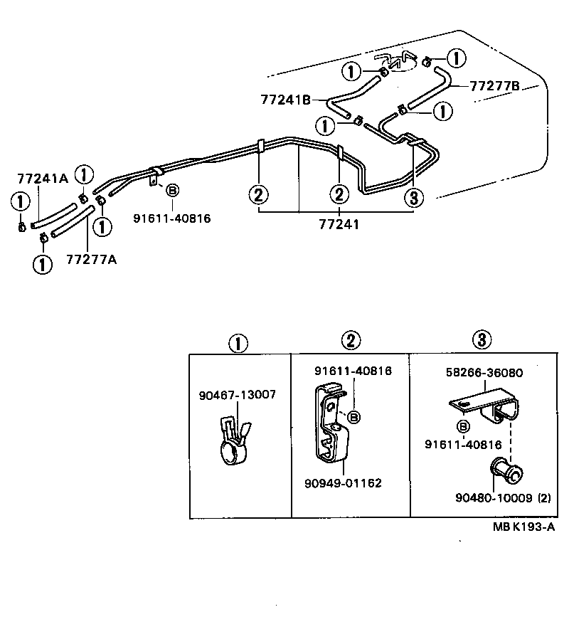77260-36020 HOSE, FUEL, NO.2 (FOR MAIN TUBE, NO.1) product image