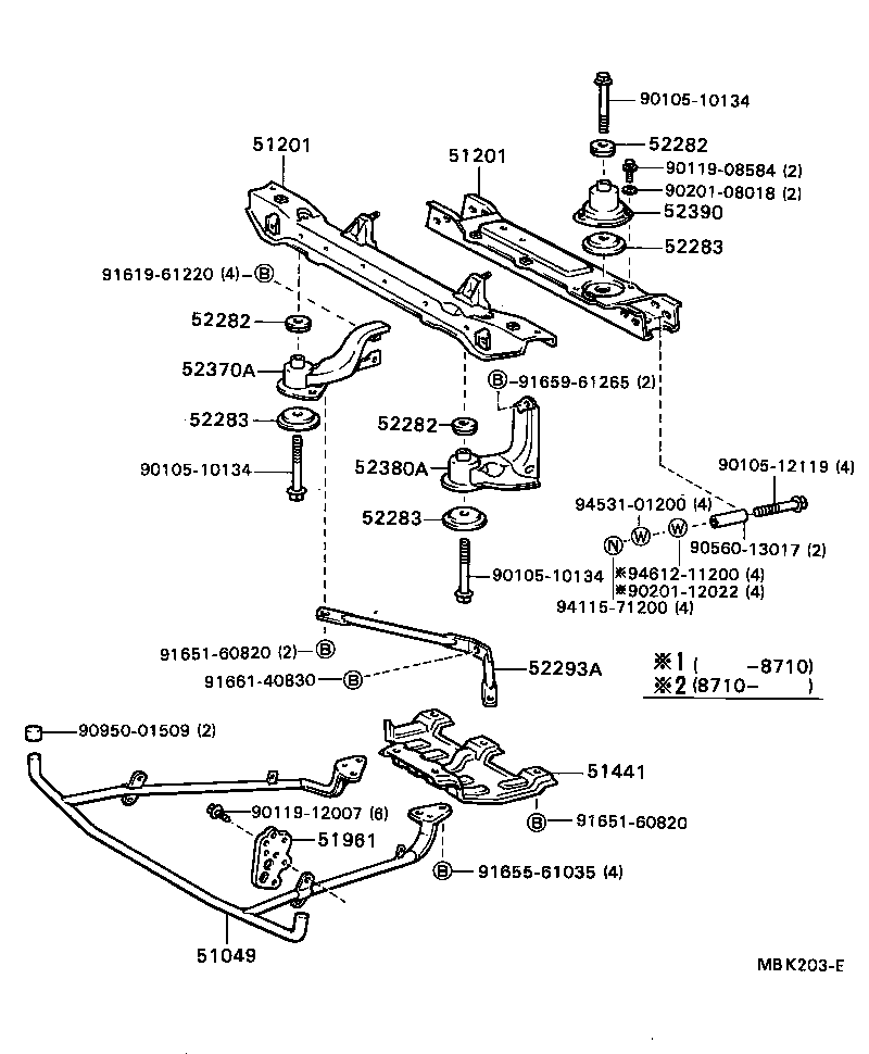 51221-28903 CROSSMEMBER SUB-ASSY, FRONT SUSPENSION product image