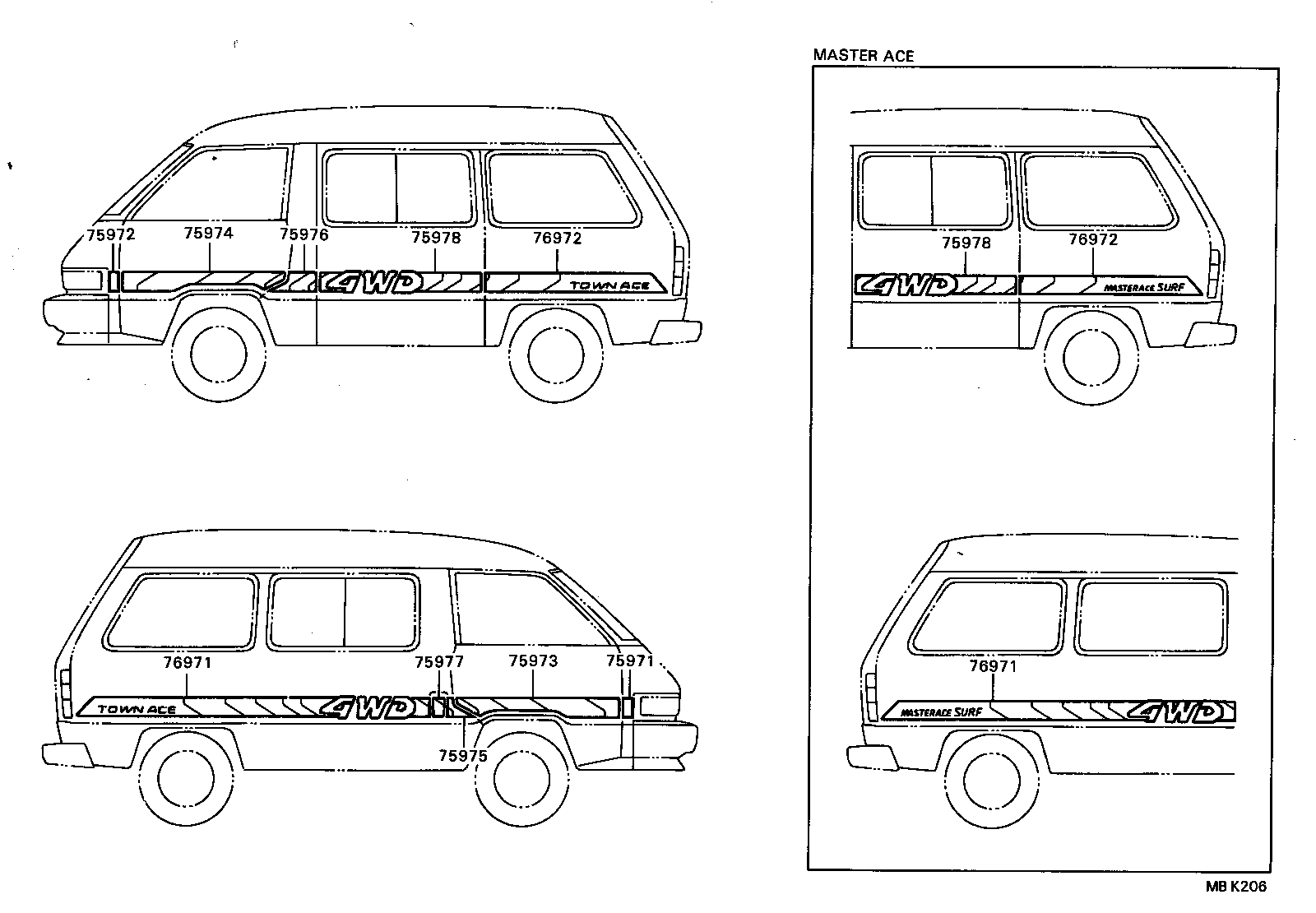 75946-87003 STRIPE, REAR BODY BACK, RH product image