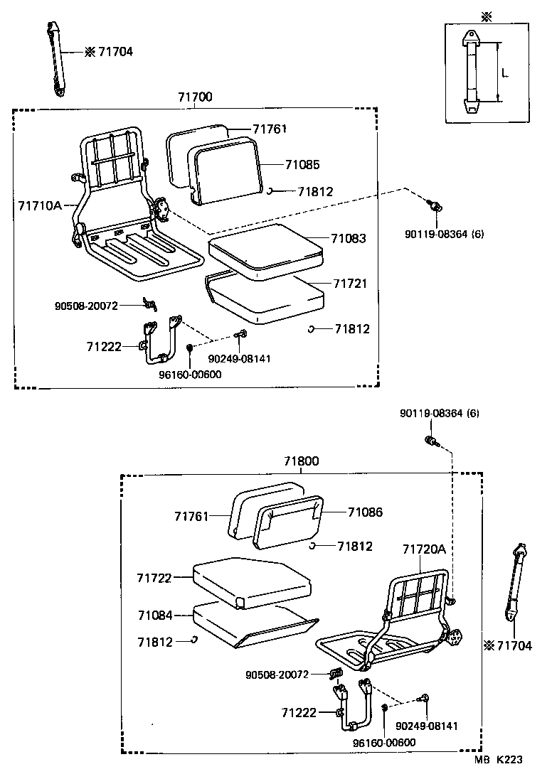 71013-90K02 SPRING ASSY, FRONT SEAT BACK, RH(FOR SEPARATE TYPE) product image
