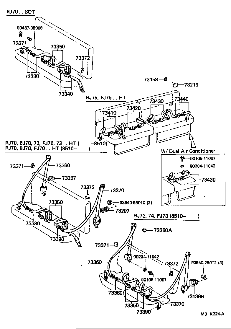 73140-90K01-06 BELT ASSY, FRONT SEAT LAP TYPE, RH product image