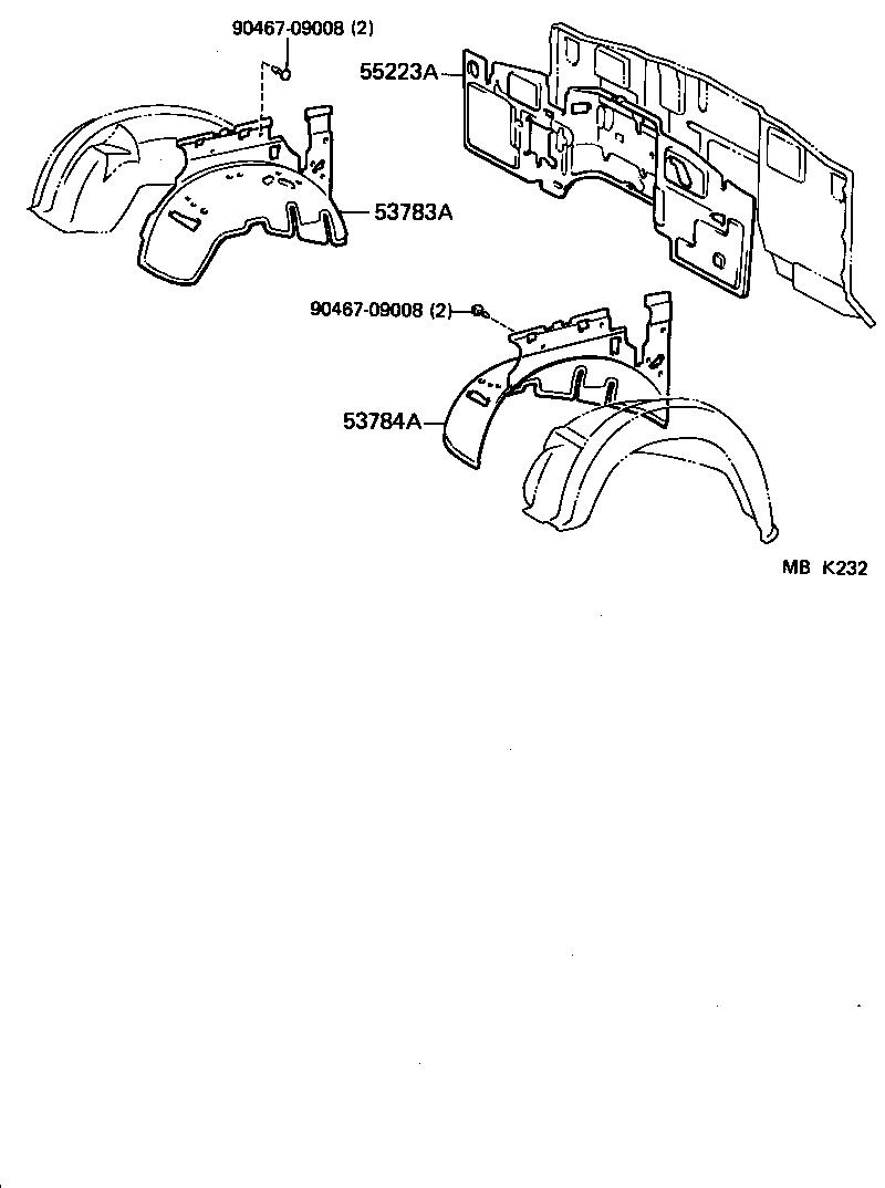 53701-90G08 APRON SUB-ASSY, FRONT FENDER, RH product image
