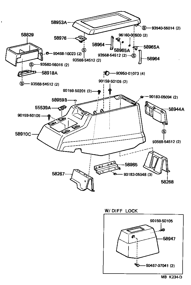 58997-90A02 BRACKET, CONSOLE BOX SUPPORT, REAR product image
