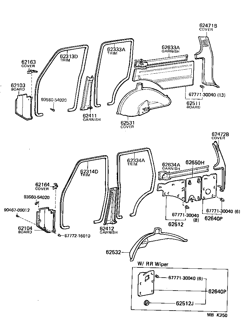 62102-90A02 BOARD SUB-ASSY, COWL SIDE TRIM, LH product image