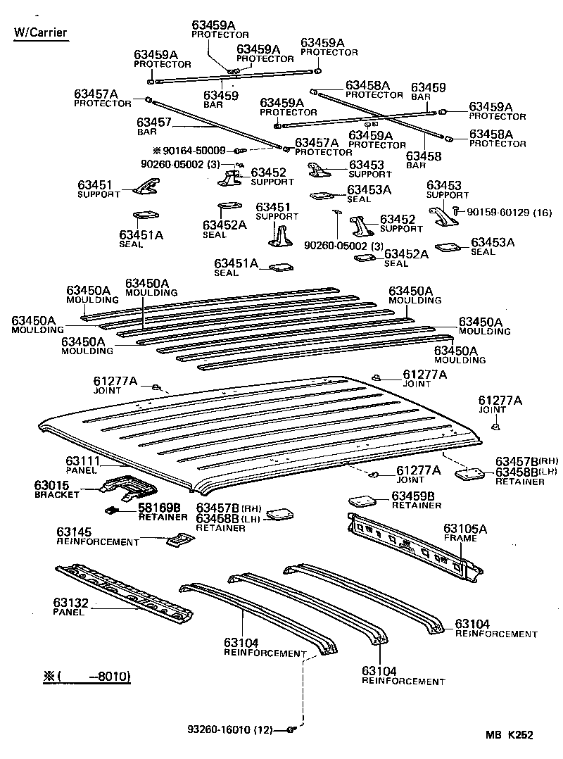 63111-90A02 PANEL, ROOF product image