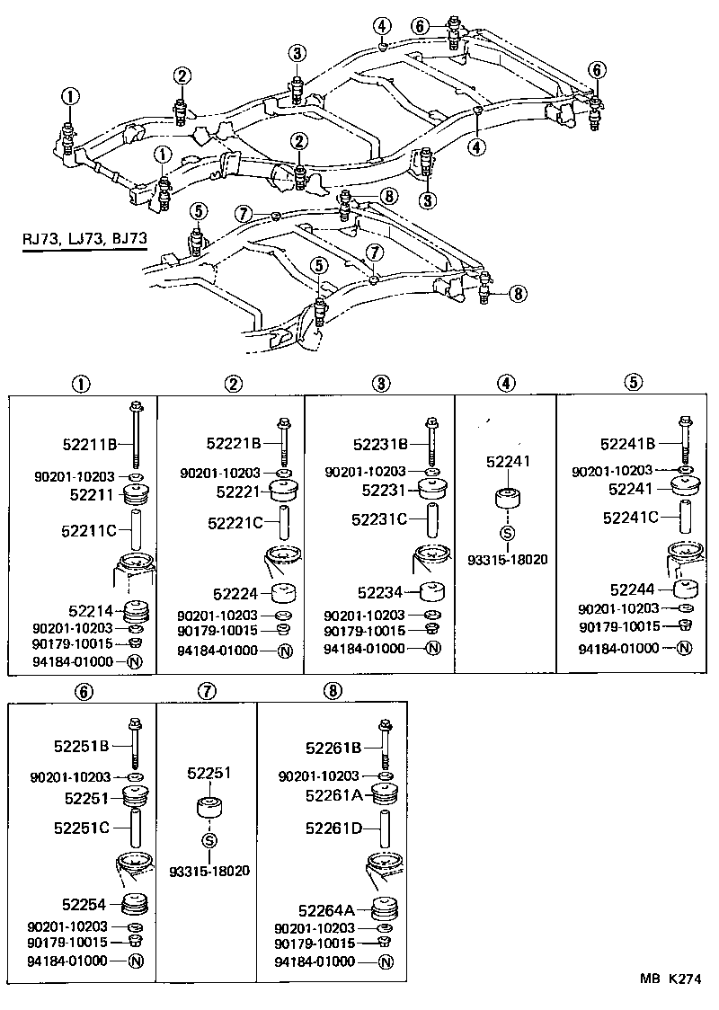 90440-17021 SPACER(FOR BODY MOUNTING NO.1 CUSHION) product image