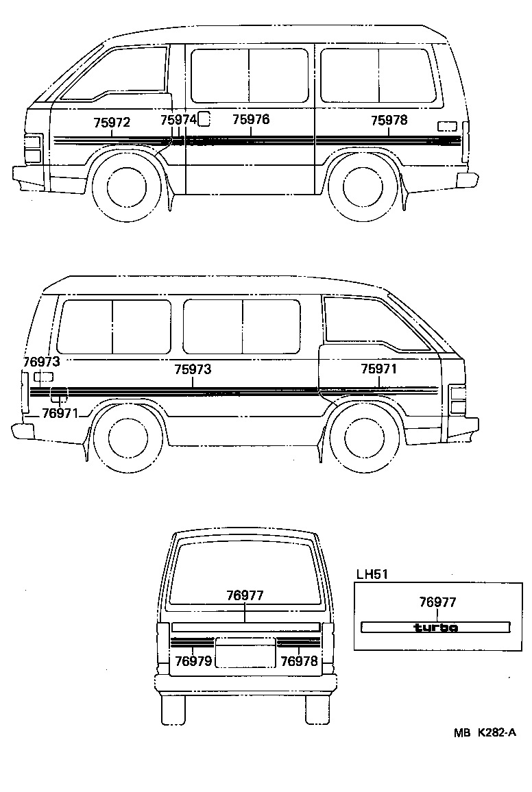 75995-95J02 STRIPE, SIDE MARK, RH NO.2 product image