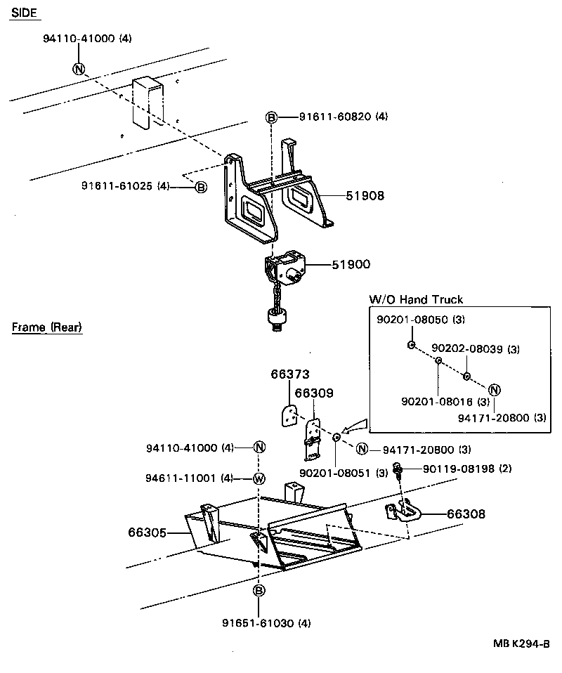 51903-90F01 CARRIER ASSY, SPARE WHEEL product image