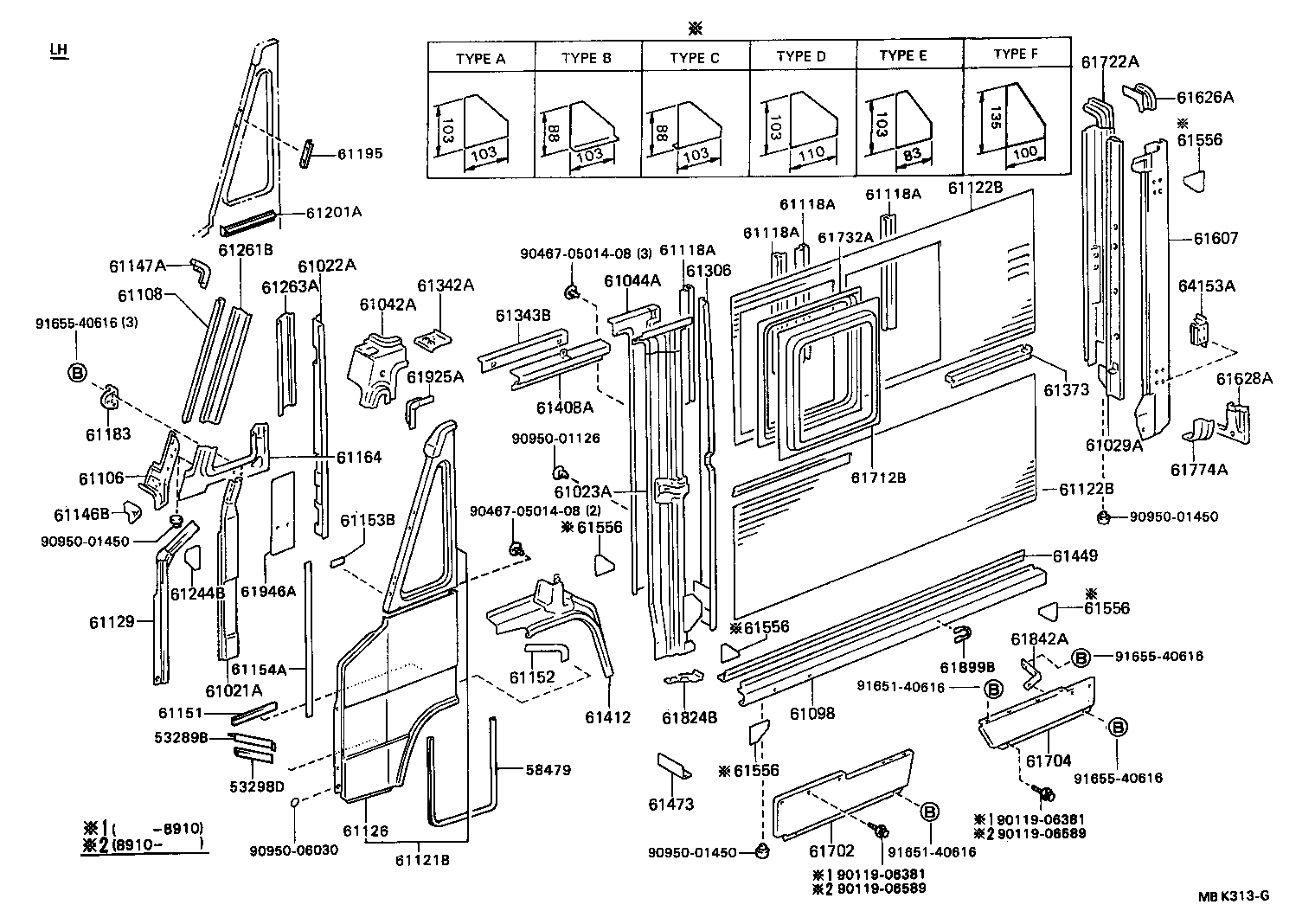 61014-36010 PILLAR SUB-ASSY, NO.5 RH product image