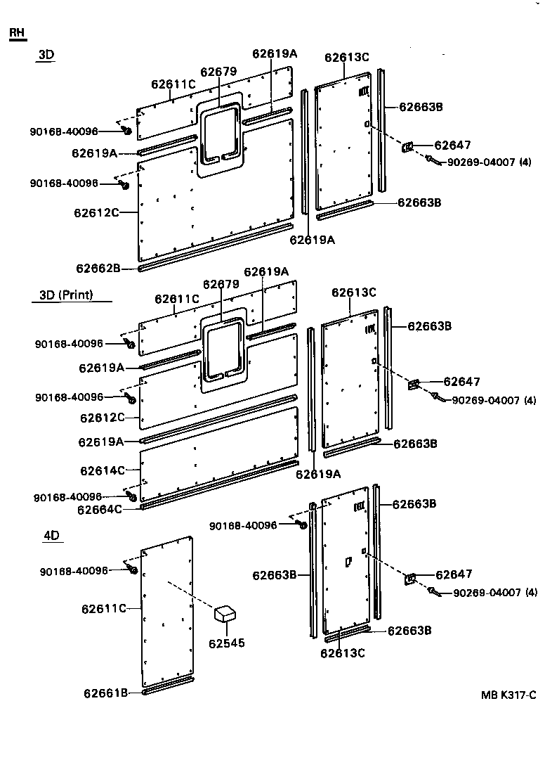 62624-90F00 BOARD, SIDE TRIM NO.4, LH product image