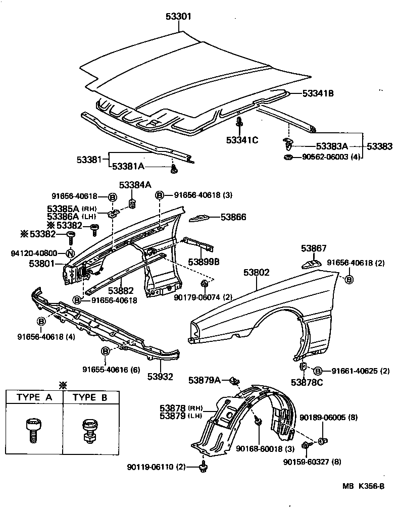 53802-14820 FENDER SUB-ASSY, FRONT LH product image