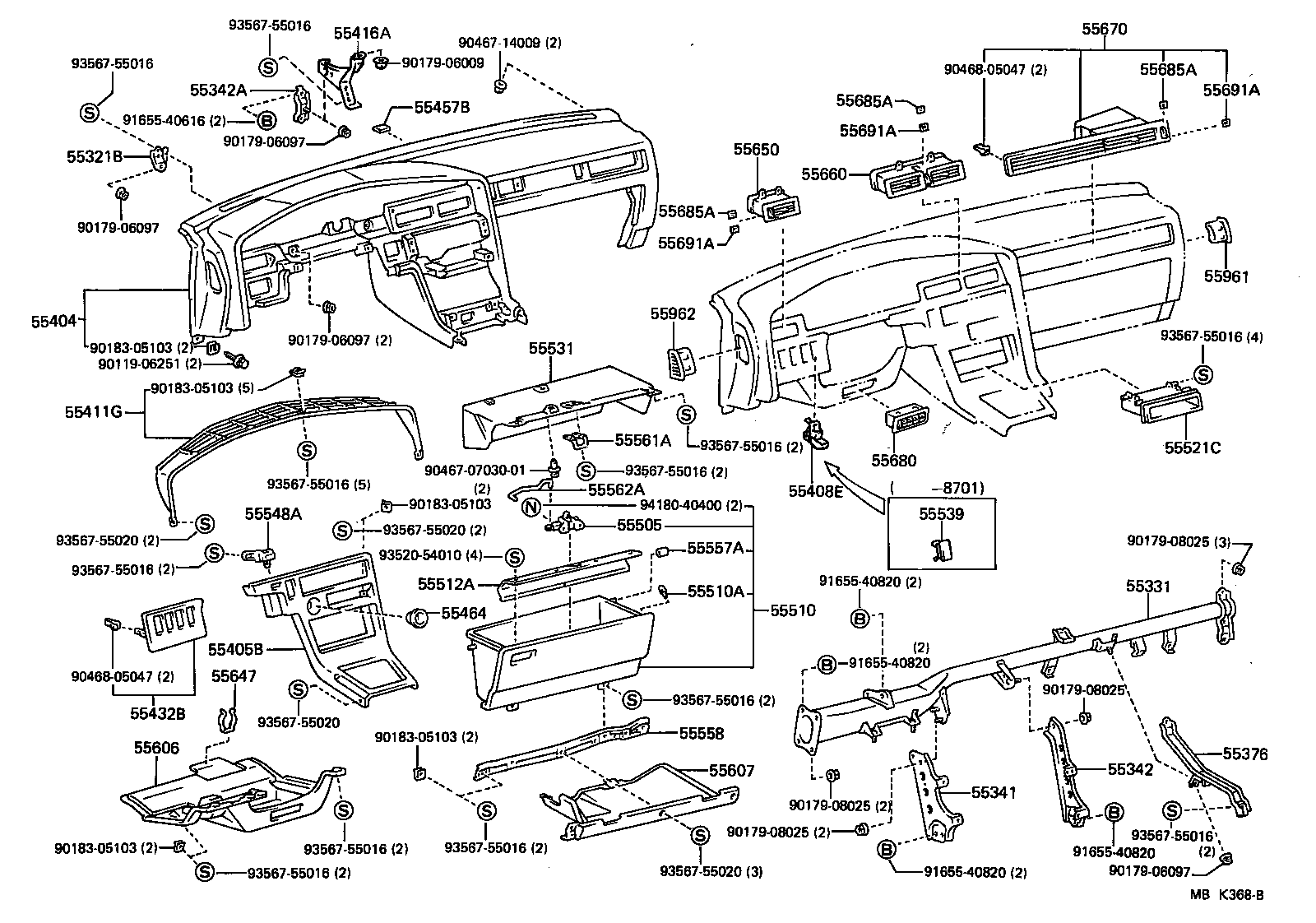 Toyota 55539-14040 COVER, SPARE SWITCH HOLE