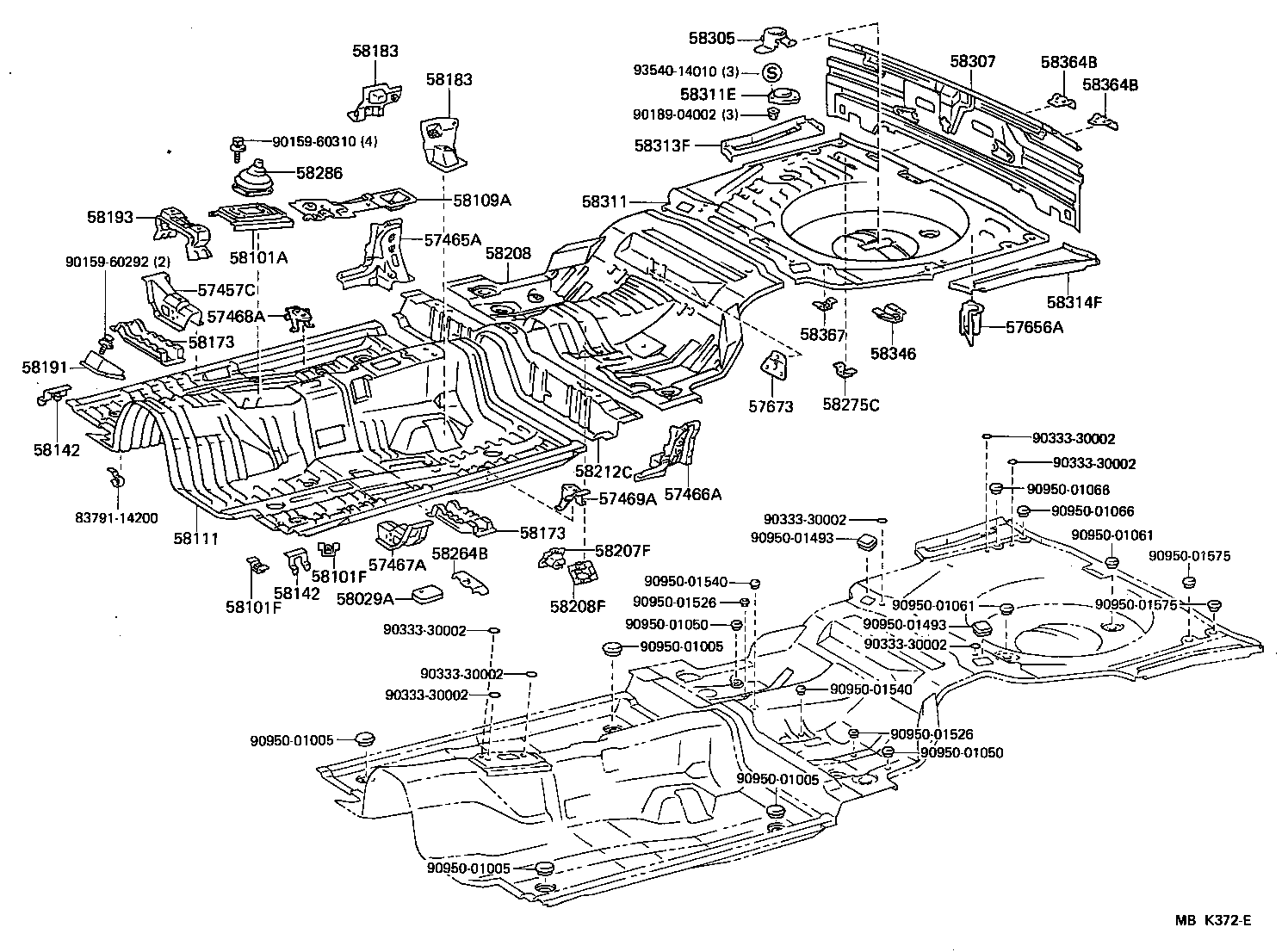 58307-14550 PANEL SUB-ASSY, BODY LOWER BACK product image