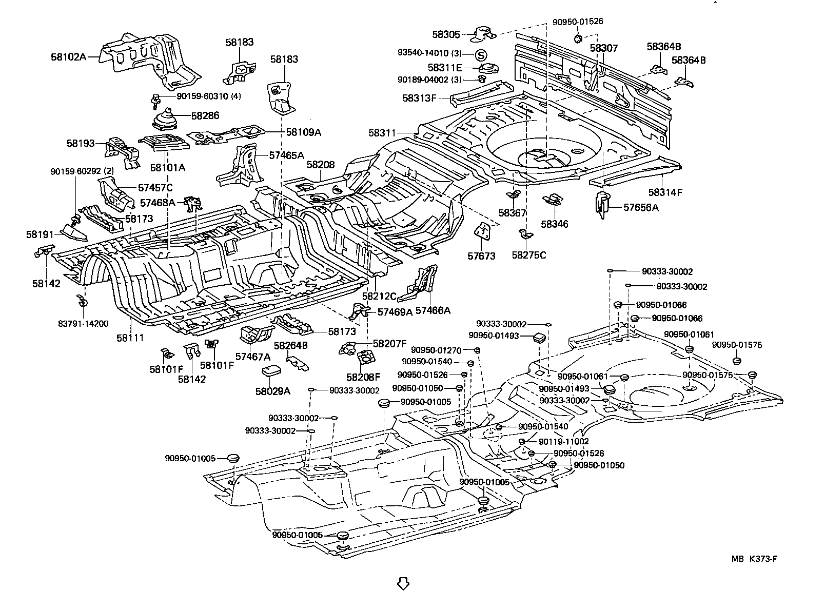 57468-14030 BRACKET, FRONT SEAT, OUTSIDE, REAR RH product image
