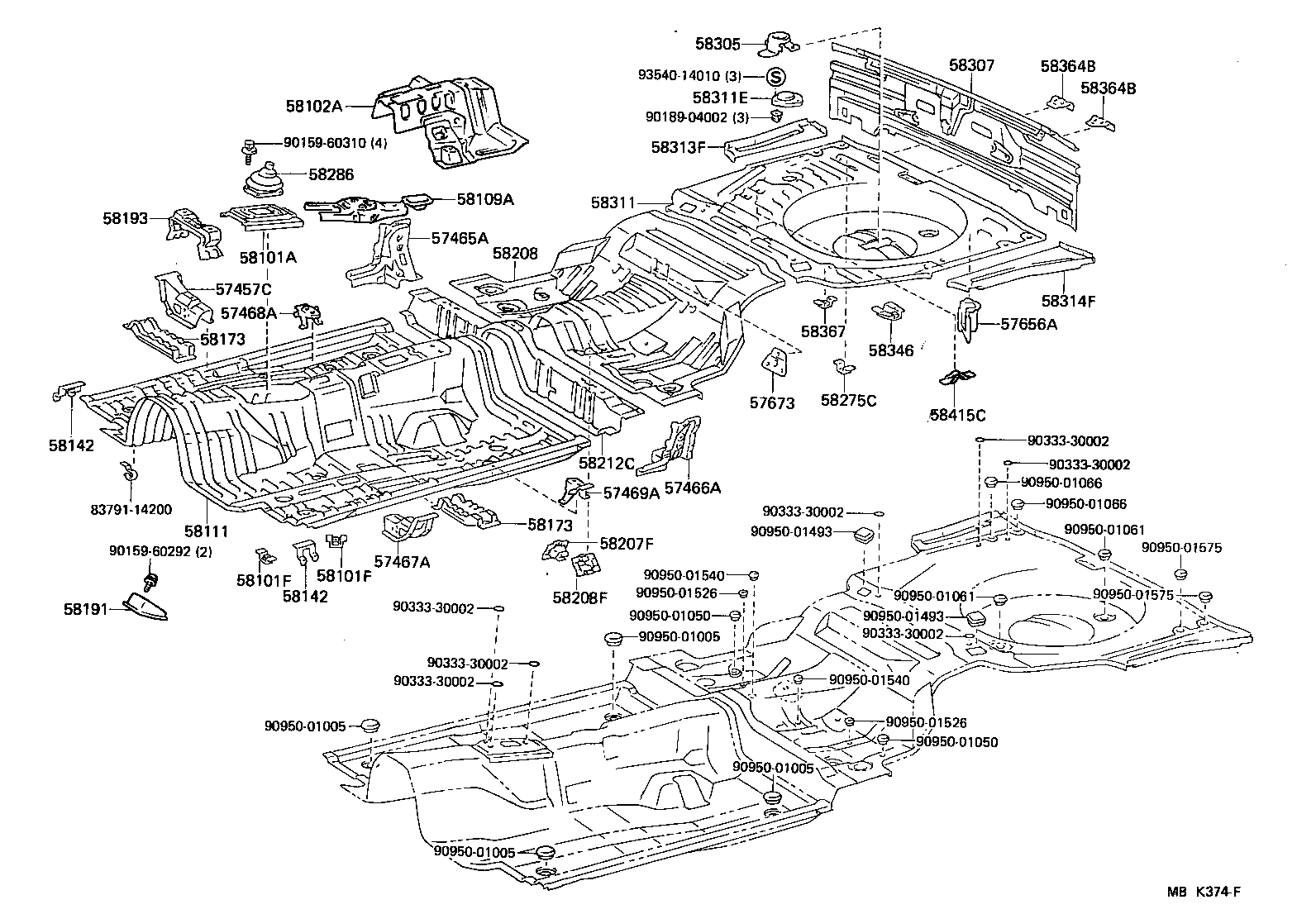 Toyota 58192-14030 FOOTREST, FRONT FLOOR