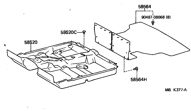 Toyota 58510-1B010-04 CARPET ASSY, FRONT FLOOR