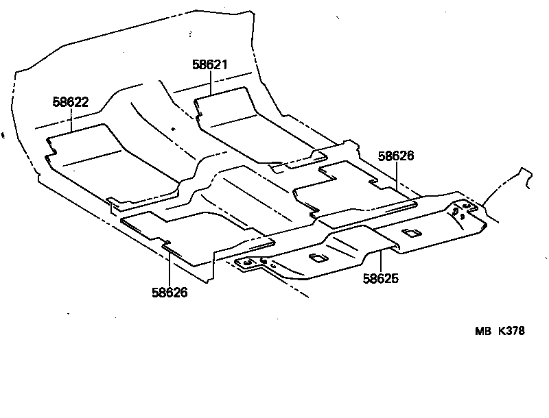 58624-14040 PAD, FLOOR SILENCER, REAR CENTER product image