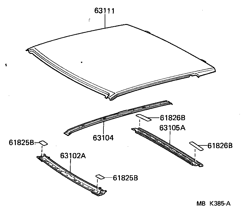 Toyota 63201-14040 PANEL SUB-ASSY, SLIDING ROOF OR REMOVABLE ROOF