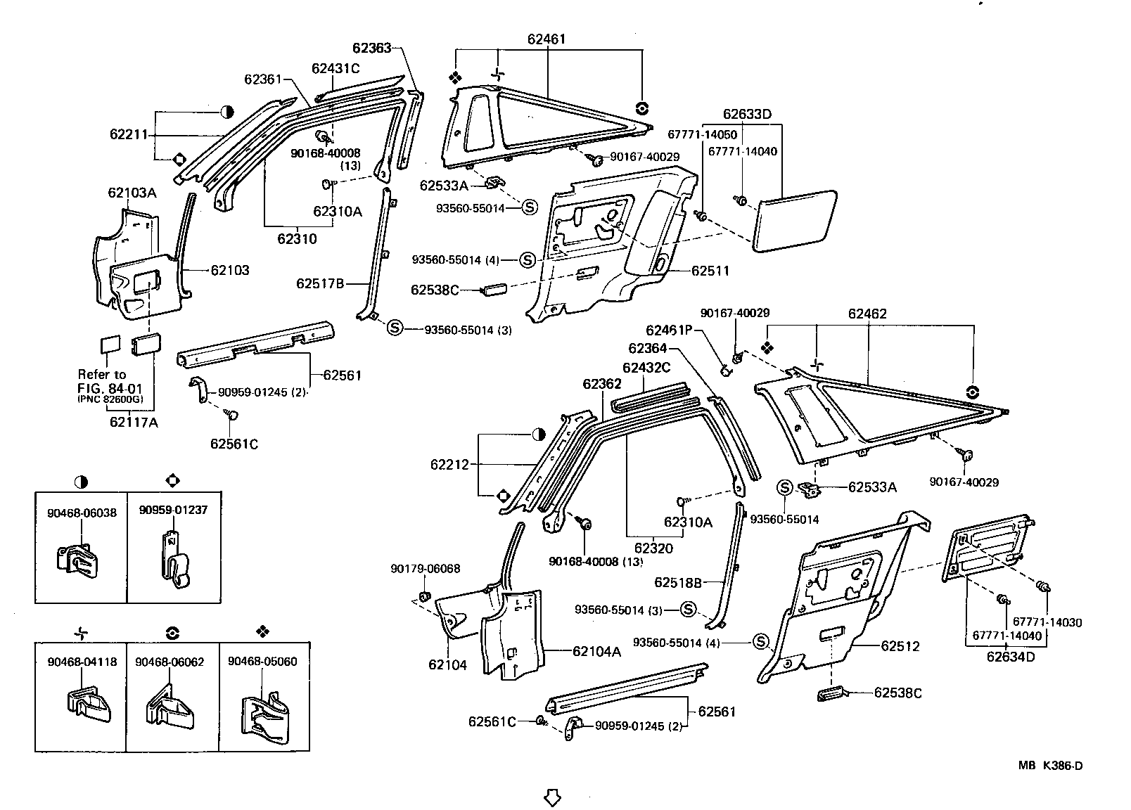 62362-14070 RETAINER, ROOF SIDE RAIL WEATHERSTRIP, FRONT LH product image