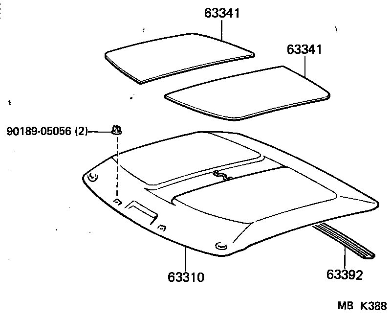 63383-14030 RETAINER, ROOF HEADLINING, REAR product image