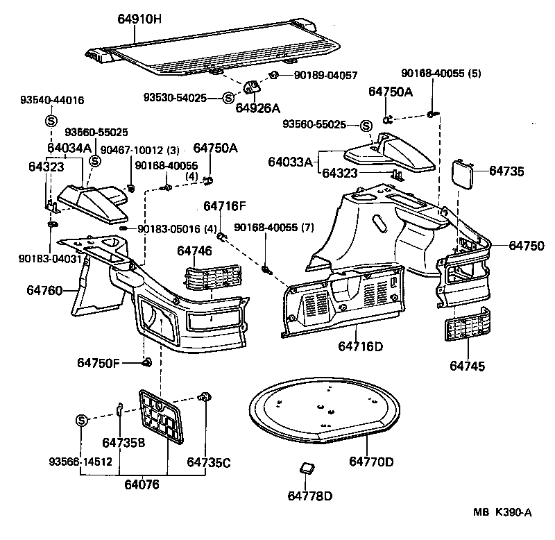 64770-14070 COVER ASSY, SPARE WHEEL product image