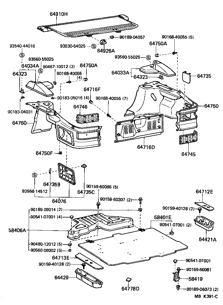 Toyota 64745-14060-02 COVER, REAR COMBINATION LAMP SERVICE, RH