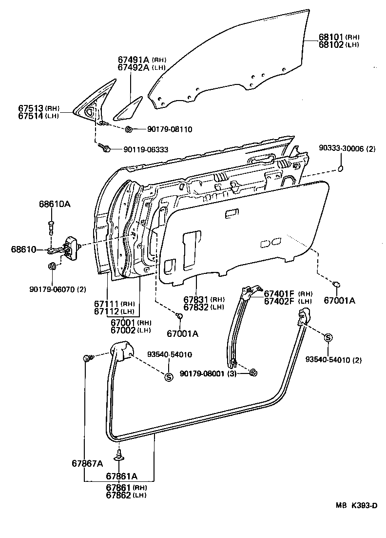 67002-14360 PANEL SUB-ASSY, FRONT DOOR, LH product image