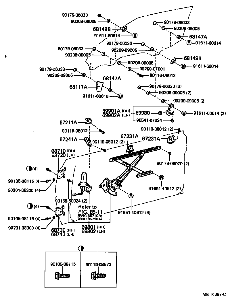 Toyota 68740-14060 HINGE ASSY, FRONT DOOR, LOWER LH