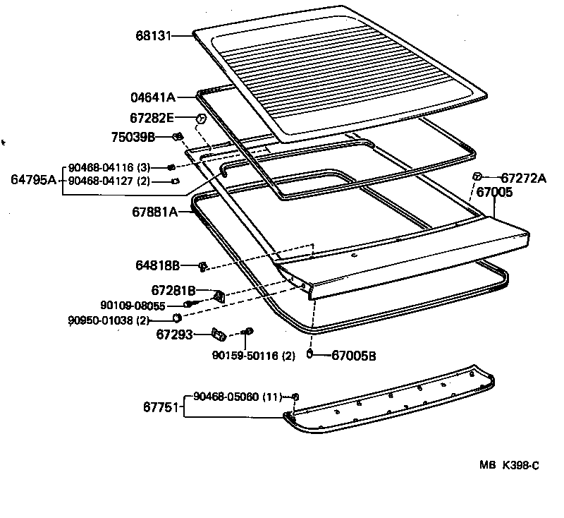 Toyota 67005-14331 PANEL SUB-ASSY, BACK DOOR