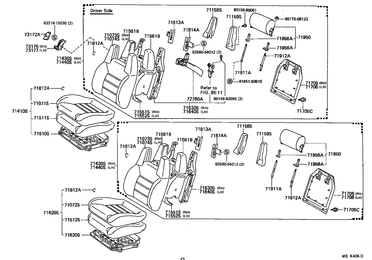 71430-1D080-03 BACK ASSY, FRONT SEAT, RH(FOR SEPARATE TYPE) product image