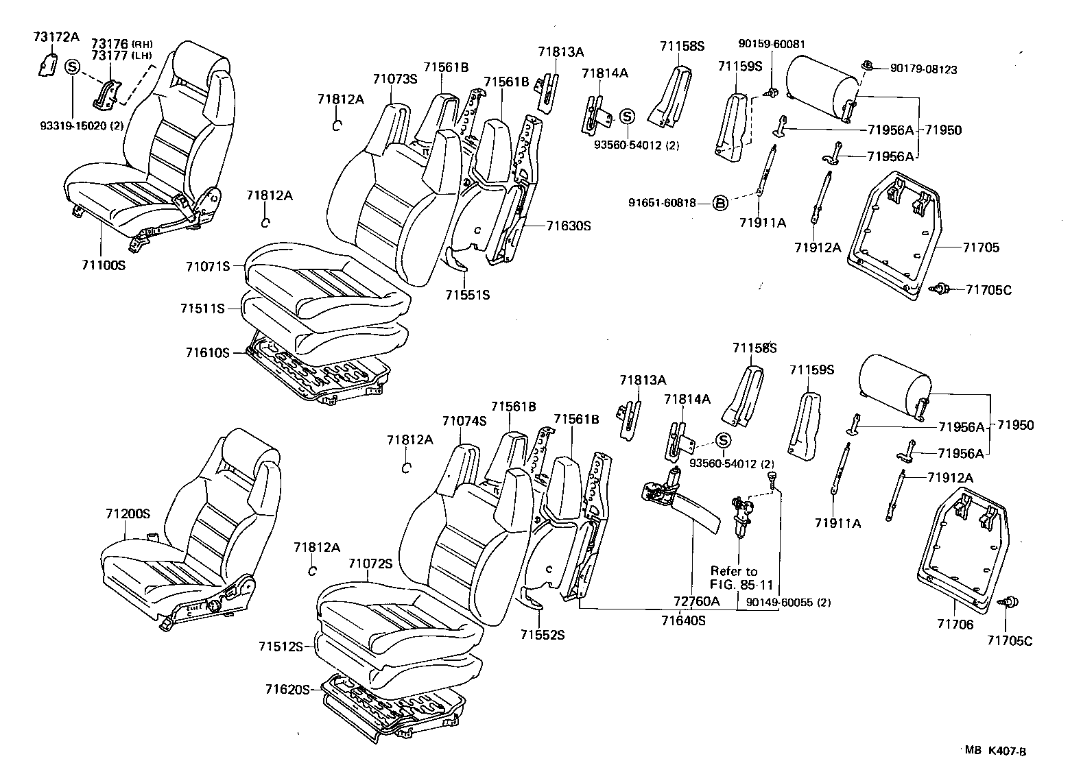 Toyota 71073-1B601-04 COVER, FRONT SEAT BACK, RH(FOR SEPARATE TYPE)