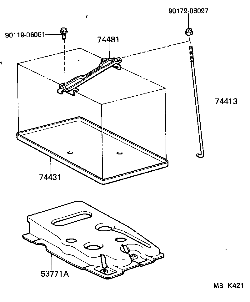 74404-14300 CLAMP, BATTERY HOLD DOWN product image