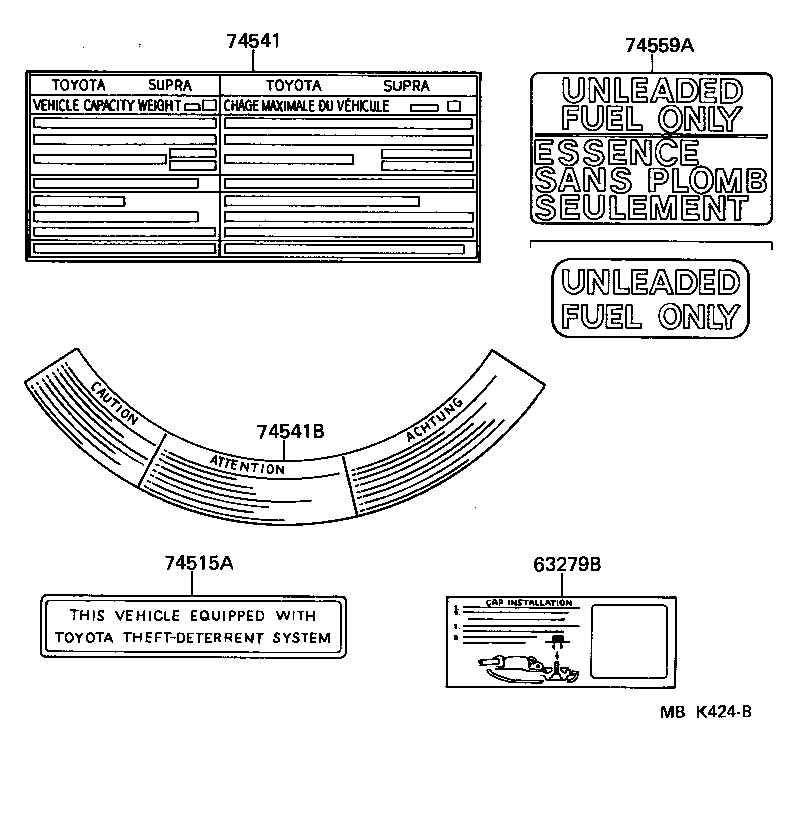 Toyota 42668-14040 PLATE, COMPACT SPARE TIRE CAUTION