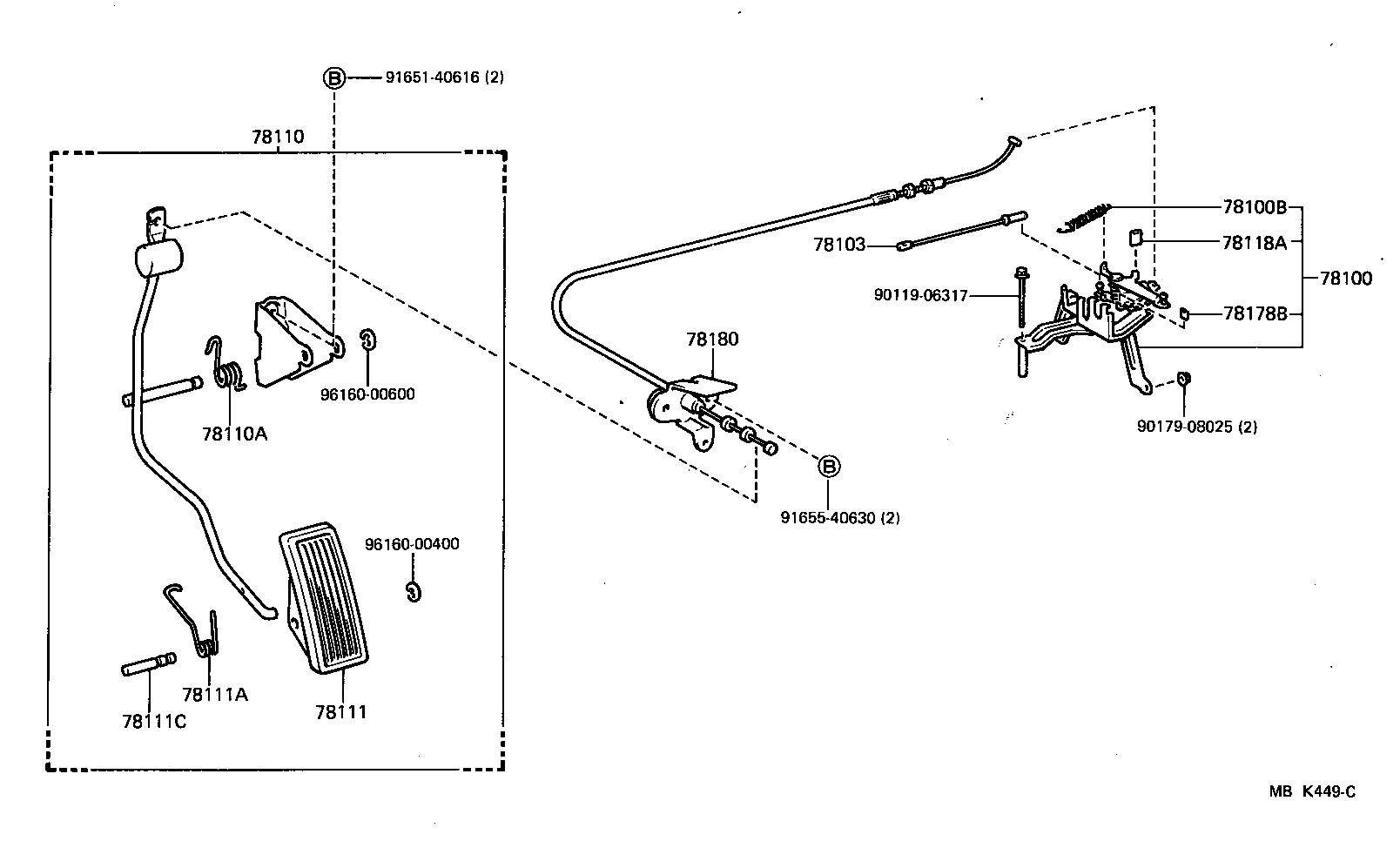 Toyota 78120-14481 ROD ASSY, ACCELERATOR PEDAL