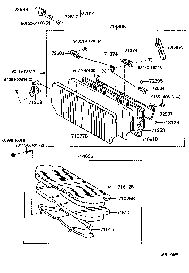 71077-1C080-03 COVER, REAR SEAT BACK, RH (FOR SEPARATE TYPE) product image