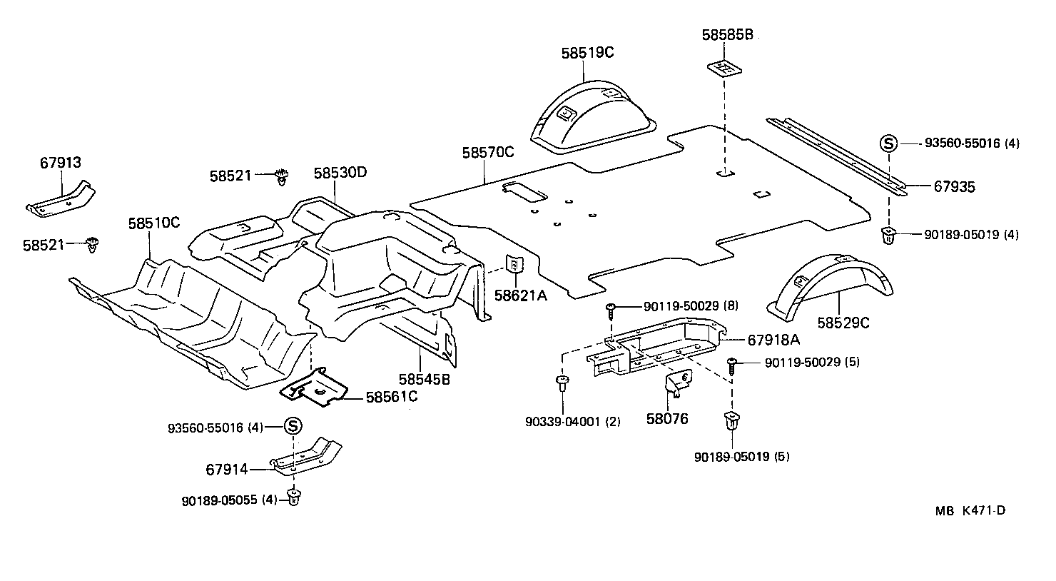 58623-95702 PAD, FRONT FLOOR SILENCER, CENTER product image