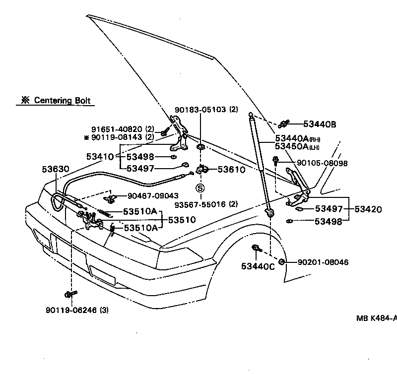 53630-24030 CABLE ASSY, HOOD LOCK CONTROL product image