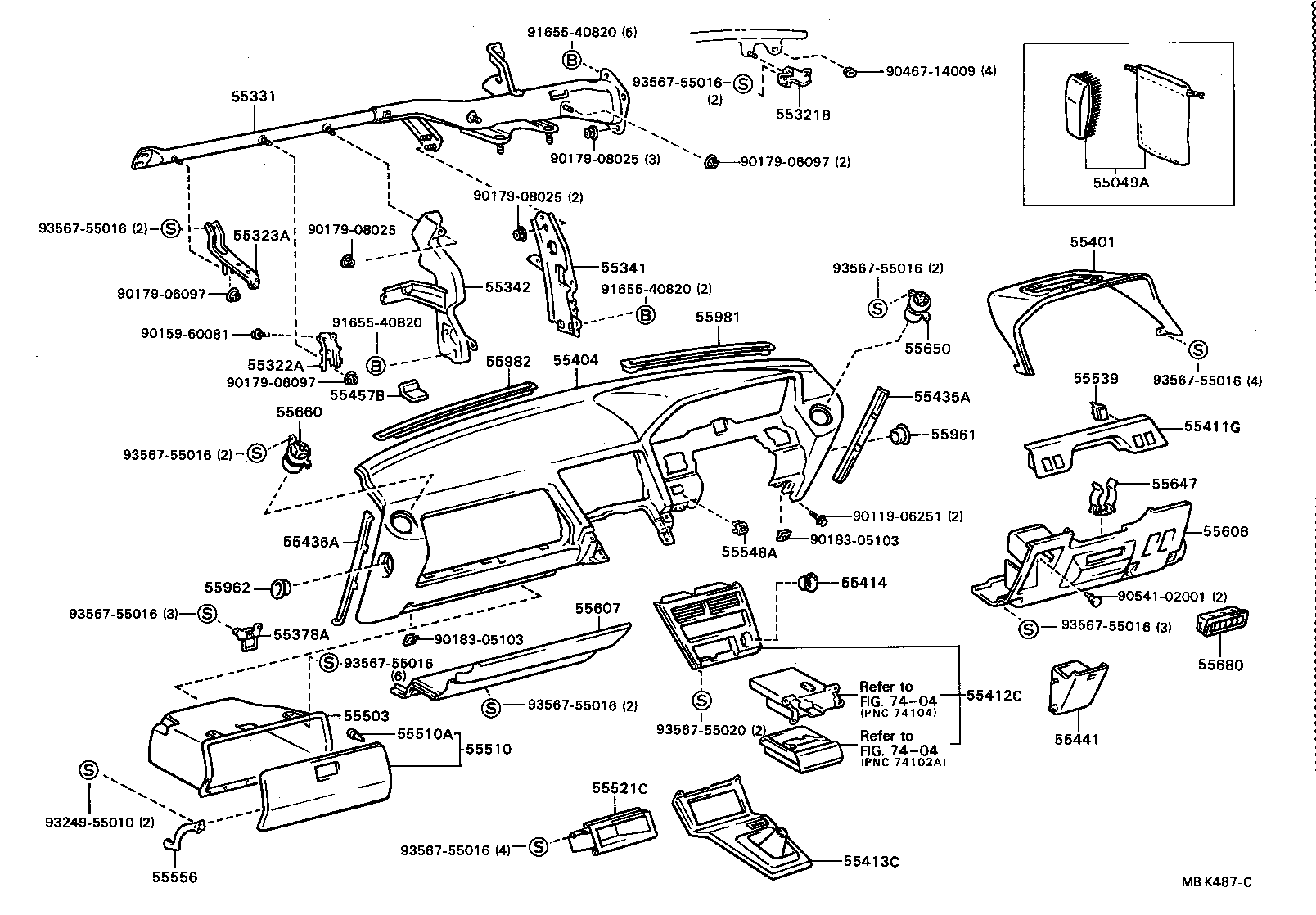 55321-24020 BRACKET, INSTRUMENT PANEL, NO.1 product image