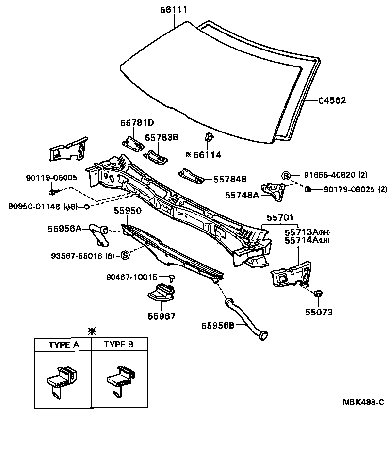 55967-24010 NOZZLE, DEFROSTER, LOWER product image
