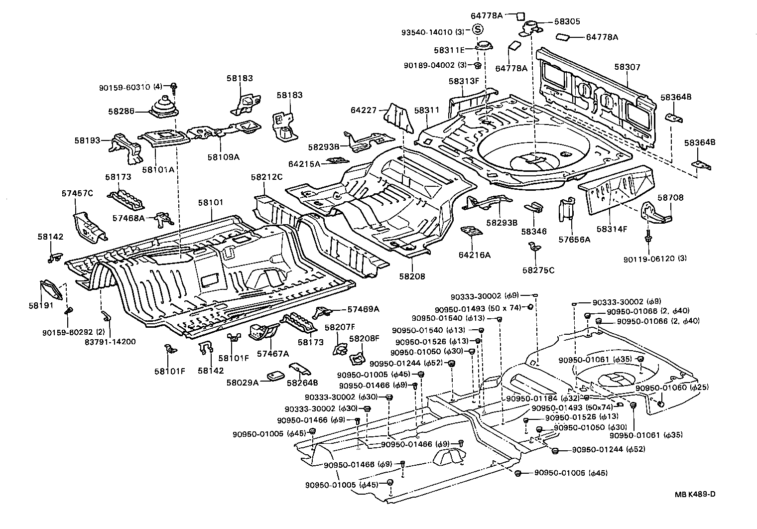 58211-24030 PAN, CENTER FLOOR product image